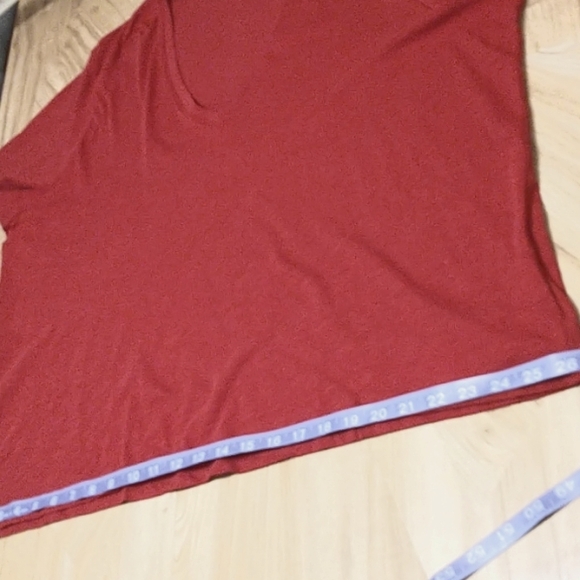 Madewell  3X Deep Carmine Red V Neck Short Sleeve Tee-Shirt- crop style - Picture 5 of 13